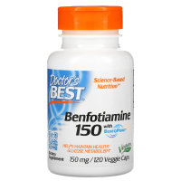 Doctor's Best, Benfotiamine 150, Fat-Soluble Vitamin B1, 150 mg, 120 Veggie Caps
