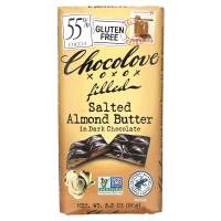 Chocolove, Соленая миндальная паста в черном шоколаде, 3,2 унции (90 г)
