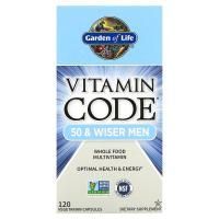 Garden of Life, Кодовый витамин, для мужчин от 50 и старше, 120 хорошо усваивающихся капсул на растительной основе