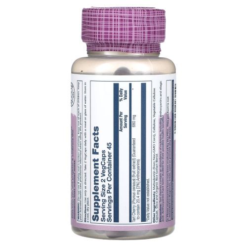 Solaray, Тройная сила, вишневый экстракт, 340 мг, 90 растительных капсул