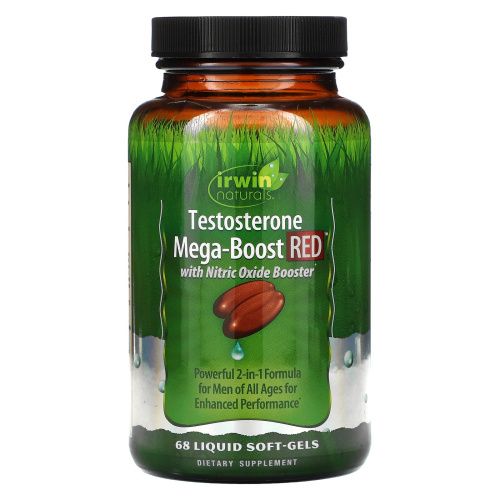 Irwin Naturals, Testosterone Mega-Boost RED, 68 желатиновых капсул
