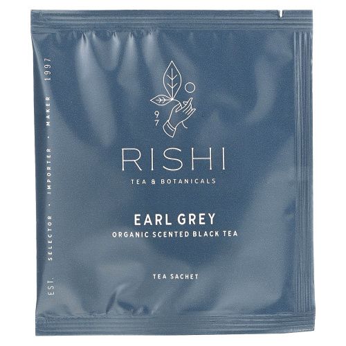 Rishi Tea, Органический черный чай, эрл грей, 15 чайных пакетиков, 1.75 унций (49.5 г)