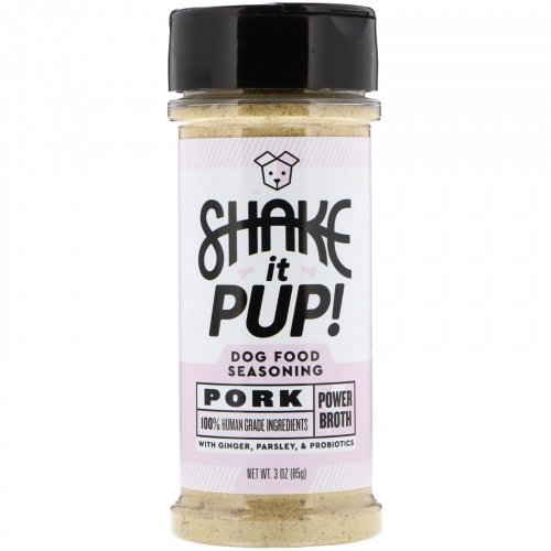 Shake it Pup, Приправы к корму для питомцев, бульон из свинины, 3 унции (85 г)