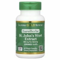California Gold Nutrition, EuroHerbs ™, экстракт зверобоя, качество Euromed, 300 мг, 60 растительных капсул