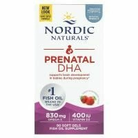 Nordic Naturals, Докозагексановая кислота для беременных, Клубника, 500 мг, 90 капсул