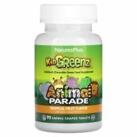 NaturesPlus, Source of Life, Animal Parade, Kid Greenz, тропические фрукты, 90 таблеток
