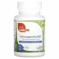 Zahler, ашваганда 600, клинически подтвержденная доза, поддерживает психическую энергию и расслабление, 60 капсул
