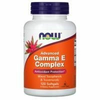 Now Foods, Комплекс гамма E, улучшенный, 120 желатиновых капсул