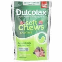 Dulcolax, Soft Chews, слабительное, для детей от 4 лет, ягодное ассорти, 30 жевательных таблеток