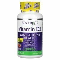 Natrol, Витамин D3, быстрорастворимый, со вкусом клубники, 5000 МЕ, 90 таблеток