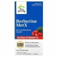 Terry Naturally, Berberine MetX, улучшенная абсорбция, 60 капсул