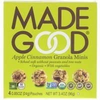 MadeGood, Органический, Гранола Мини, яблоко, корица, 4 пакетика, 0,85 унции (24 г) каждый