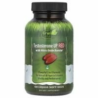Irwin Naturals, "Бустер тестостерона, красный", средство для повышения уровня тестостерона с донаторами азота, 60 мягких желатиновых капсул с жидкостью