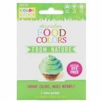 ColorKitchen, Украшение, пищевые красители, взятые у природы, зеленый, 1 пакетик с красителем, 0,088 унц. (2,5 г.)