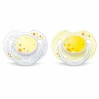 Philips Avent, Ортодонтический материал в ночной пустышке, для детей 0-6 месяцев,  2 упаковки