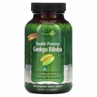 Irwin Naturals, Гинкго билоба с двойным действием, 60 гелевых капсул