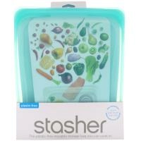Stasher, Многоразовый силиконовый контейнер для еды, объем в полгаллона, голубой, 1,92 л (64,2 жидк. унции)