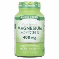 Nature's Truth, Магний Extra Strength, 400 мг, 72 мягких капсулы быстрого высвобождения