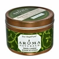 Aroma Naturals, Soy VegePure, свеча для поездок, жемчужина спокойствия, апельсин, гвоздика и корица, 2,8 унции (79,38 г)