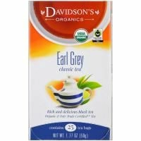 Davidson's Tea, Органический классический чай Эрл Грей, 25 чайных пакетиков, 1,77 унции (50 г)