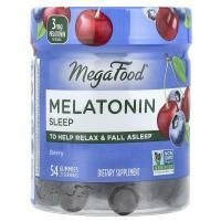 MegaFood, Мелатонин, ягодный, 54 жевательных мармеладки