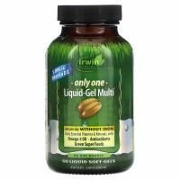 Irwin Naturals, Only One, жидкий гель мульти, без железа, 60 мягких капсул с жидким гелем