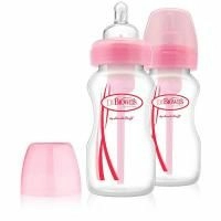 Dr. Brown's, Natural Flow, Options, Wide-Neck, Special Edition, Pink, 0 + Months, 2 Pack Bottles, 9 oz (270 ml) Each