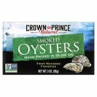 Crown Prince Natural, Натуральные копченые устрицы, в чистом оливковом масле, 85 г (3 унции)