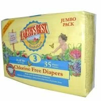 Earth's Best, TenderCare, Нехлорированные подгузники, Размер 3, 16-28 фунтов, 35 подгузников
