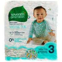 Seventh Generation, Для малышей, Чистые и сухие подгузники, Размер 3, 16-24 фунта (7-11 кг), 31 подгузник