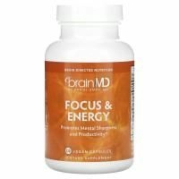 BrainMD, Focus & Energy, 120 веганских капсул
