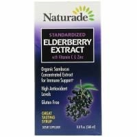 Naturade, Сироп из стандартизированного экстракта бузины с витамином C и цинком, 260 мл