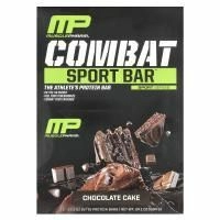 MusclePharm, Гибридные серии, Combat Crunch, Шоколадный торт, 12 баров, 2,22 унции (63 г) Каждый