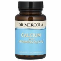 Dr. Mercola, Кальций с витаминами D3 & K2, 30 капсул