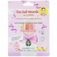 Biobelle, #RoseAllDay, тканевая растительная маска для лица, отшелушивает и осветляет, 1 шт., 25 г (0,88 унции)
