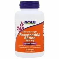 Now Foods, Фосфатидилсерин Extra Strength, 300 мг, 50 желатиновых капсул