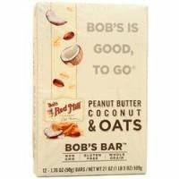 Bob's Red Mill, Батончик Bob's с арахисовым маслом, кокосом и овсом 12 батончиков
