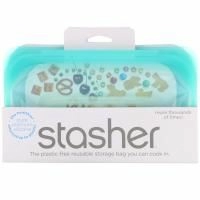 Stasher, Многоразовый силиконовый контейнер для еды, удобный размер для перекусов, маленький, голубой, 293,5 мл (9,9 жидк. унции)