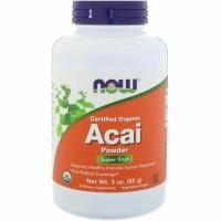 Now Foods, Сертифицированный органический порошок асаи, 3 унции (85 г)