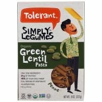 Tolerant, Макароны из органической зеленой чечевицы, пене, 8 унц. (227 г)