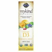 Garden of Life, Kind Organics, Веганский D3, 1000 МЕ, ванильный спрей, 2 унции (60 мл)