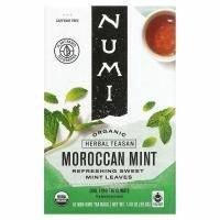 Numi Tea, Органический чай, травяные чаи, марокканская мята, без кофеина, 18 чайных пакетиков, 1,40 унц. (39,6 г)