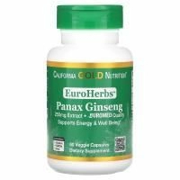 California Gold Nutrition, Азиатский Женьшень XT, EuroHerbs 250 mg, VC MB, 60 карат