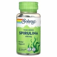 Solaray, True Herbs, спирулина, 410 мг, 100 вегетарианских капсул