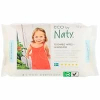 Naty, Салфетки пригодные для смывания в унитаз, без запаха, 42 салфетки