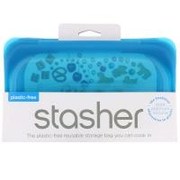 Stasher, Многоразовый силиконовый контейнер для еды, удобный размер для перекусов, маленький, синий, 293,5 мл (9,9 жидк. унции)