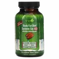 Irwin Naturals, Система диеты для сжигания жира в организме - Шесть красных 72 софтгелей