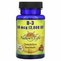 Nature's Life, D3, 2000 МЕ, 120 софтгелей