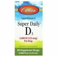 Carlson, Super Daily®, D3, 125 мкг (5000 МЕ), 2,54 мл (0,086 жидк. Унции)