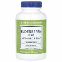 The Vitamin Shoppe, бузина с витамином C и цинком, 90 растительных капсул